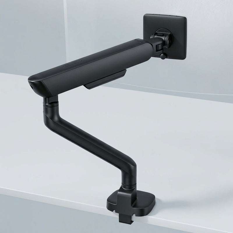 Alberenz® Enkele Monitorarm - Tot 40 inch - met USB-C & USB-A - Zwart