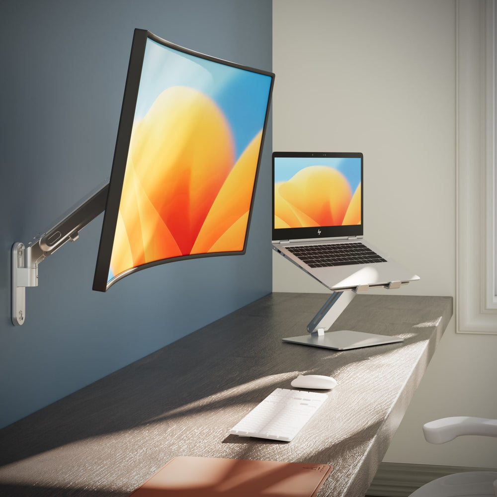Alberenz® Nástěnný držák monitoru s plynovou pružinou stříbrný