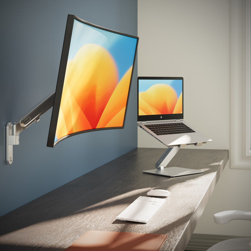 Alberenz® Nástěnný držák monitoru s plynovou pružinou stříbrný