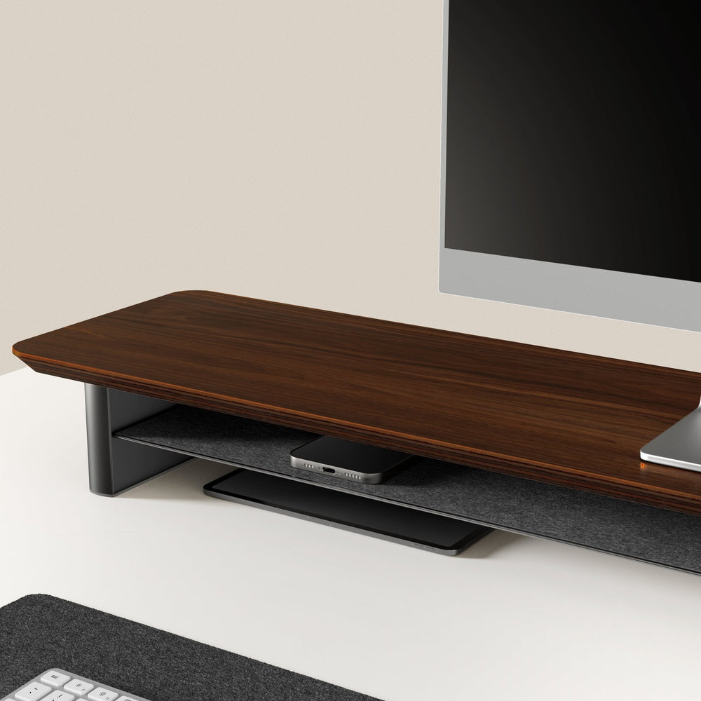 Alberenz® Walnoot Houten Monitorverhoger - 2 Monitoren