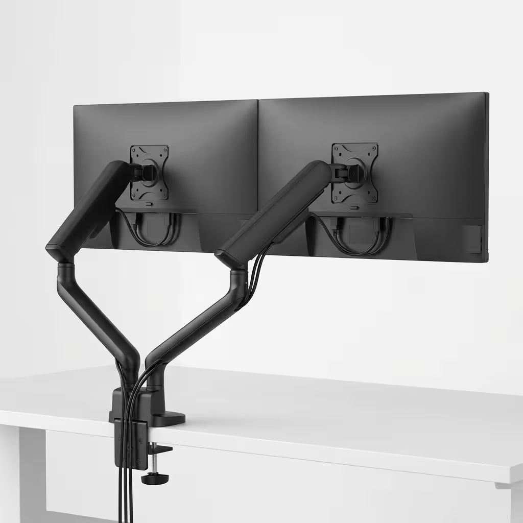 Alberenz Dubbele Monitorbeugel Gasveer - Tot 35" - Met USB - Zwart