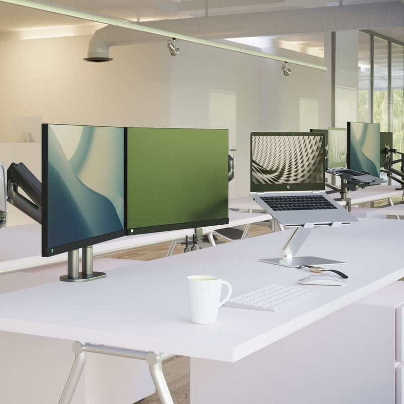 Alberenz® Dubbele Monitorarm Met Gasveer Donkergrijs