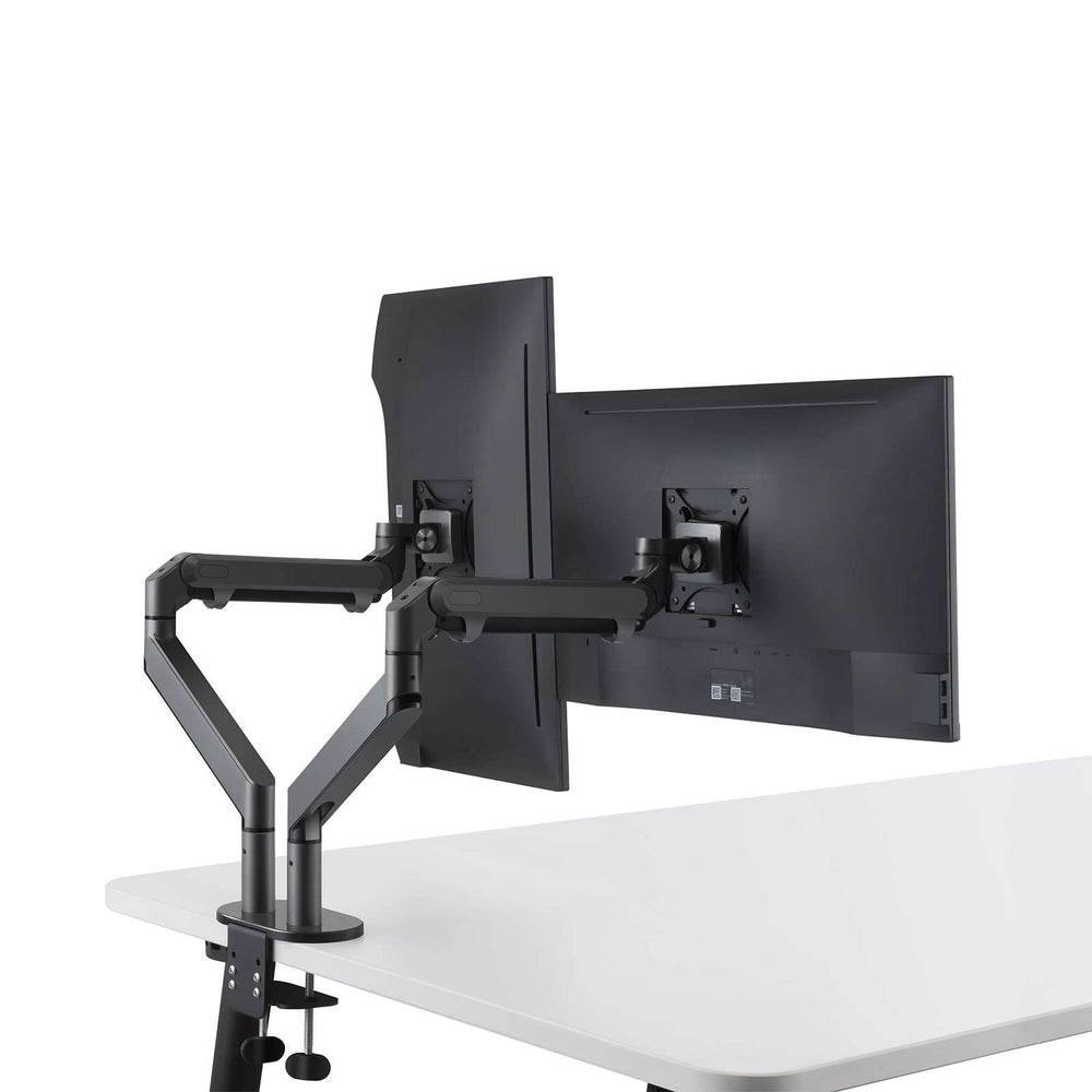 Alberenz® Dubbele Monitorarm Met Gasveer Donkergrijs