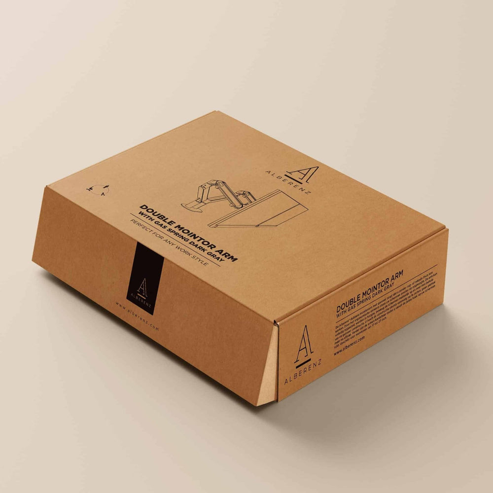 Alberenz® Dubbele Monitorarm Met Gasveer Donkergrijs