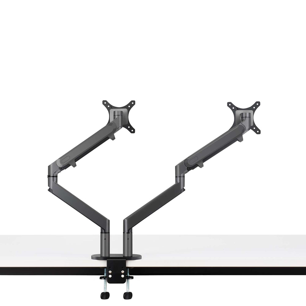 Alberenz® Dubbele Monitorarm Met Gasveer Donkergrijs