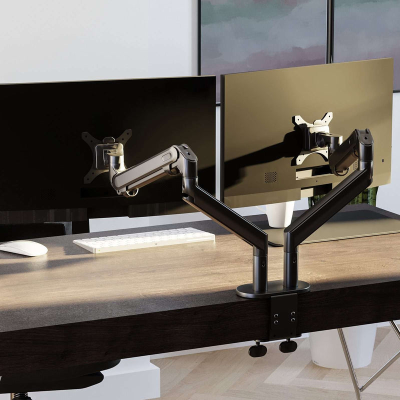 Alberenz® Dubbele Monitorarm Met Gasveer Donkergrijs