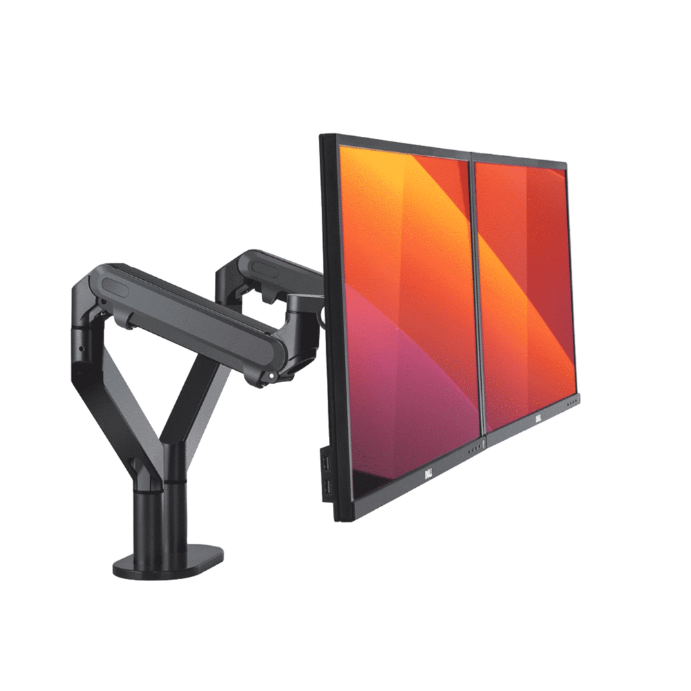 Alberenz® Dubbele Monitorarm Met Gasveer Donkergrijs