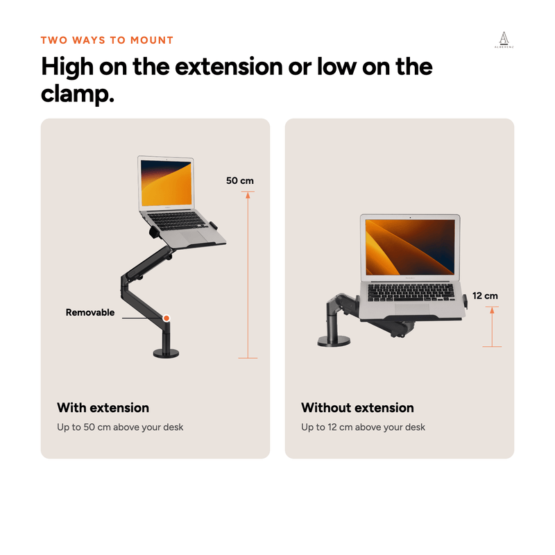 Alberenz® plynové rameno na notebook – tmavě šedé