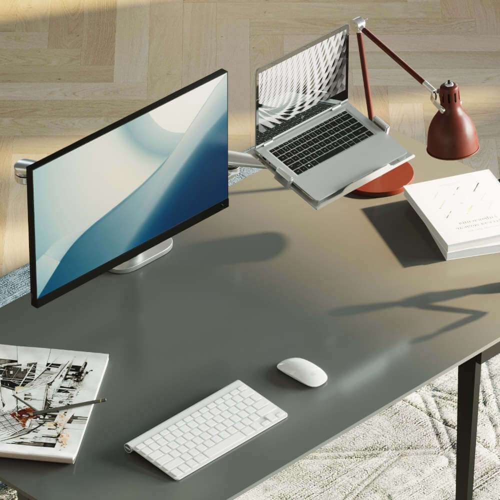 Alberenz® Rameno na notebook a monitor, stříbrné