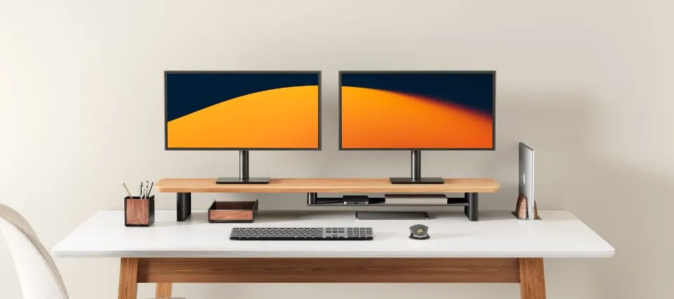 Alberenz® dubový dřevěný podstavec pod monitor - 2 monitory