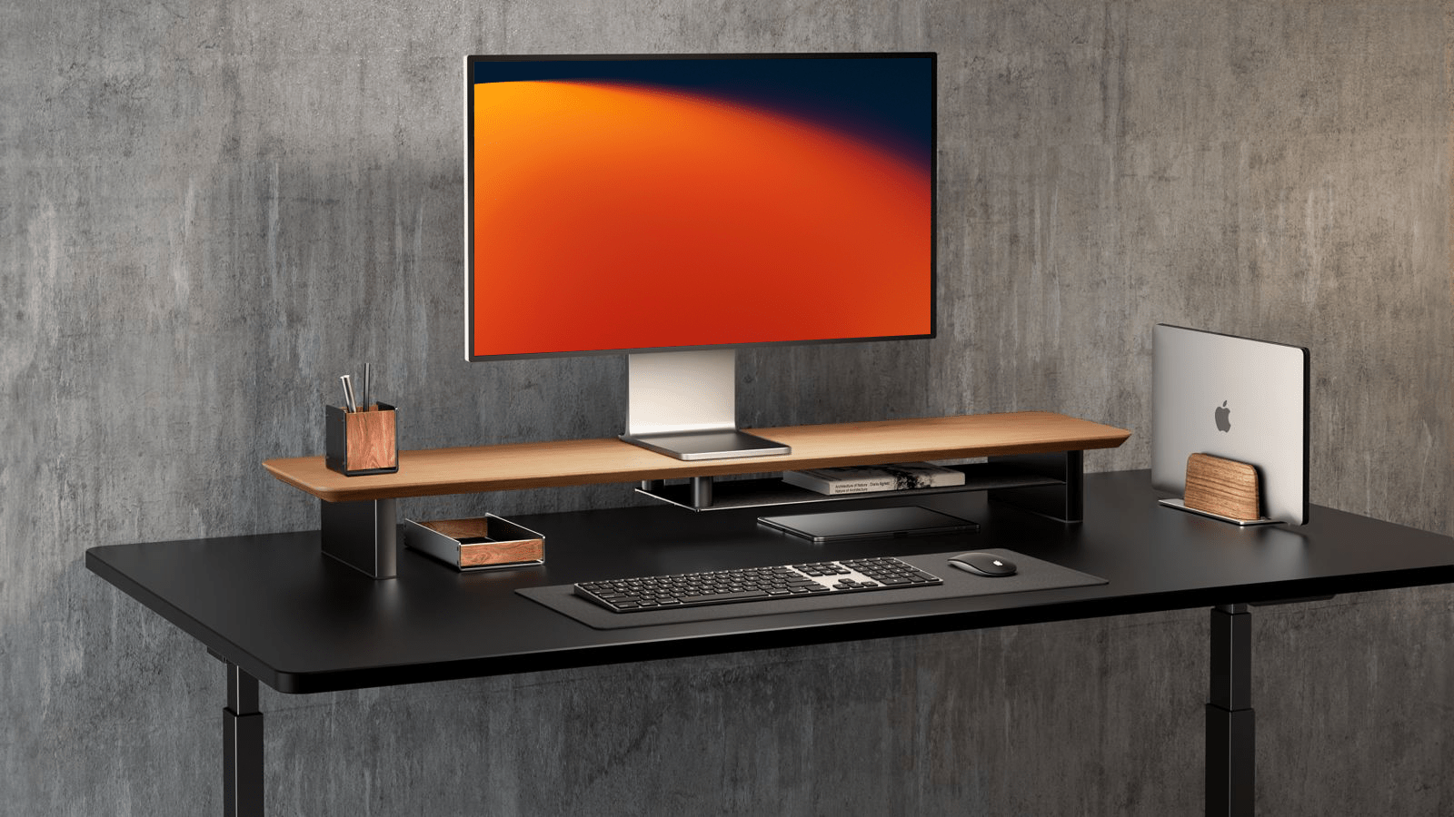 Alberenz® Oak Wooden Monitor Riser - 2 Monitors - Alberenz - Monitor riser