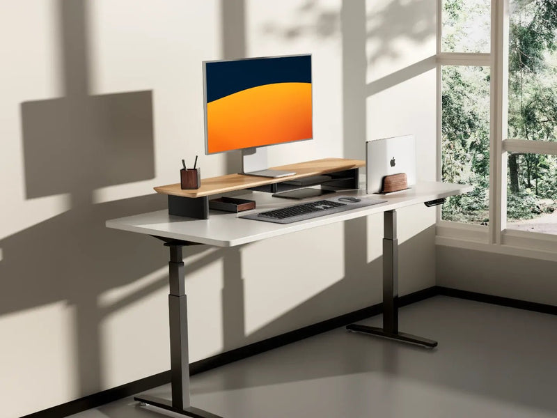Alberenz® dubový dřevěný podstavec pod monitor - 2 monitory