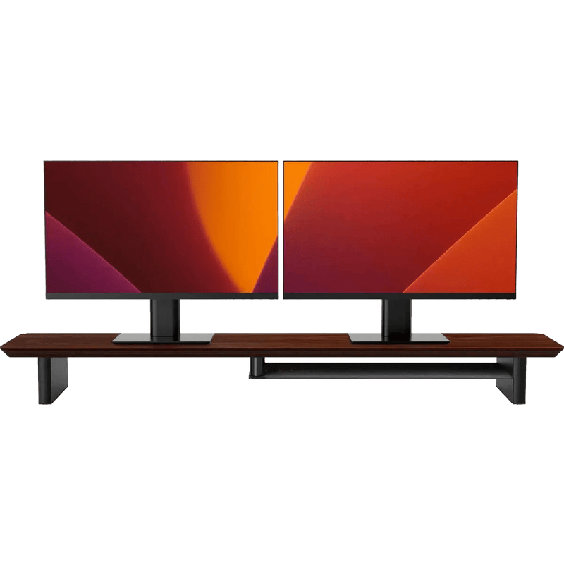 Alberenz® Walnoot Houten Monitorverhoger - 2 Monitoren
