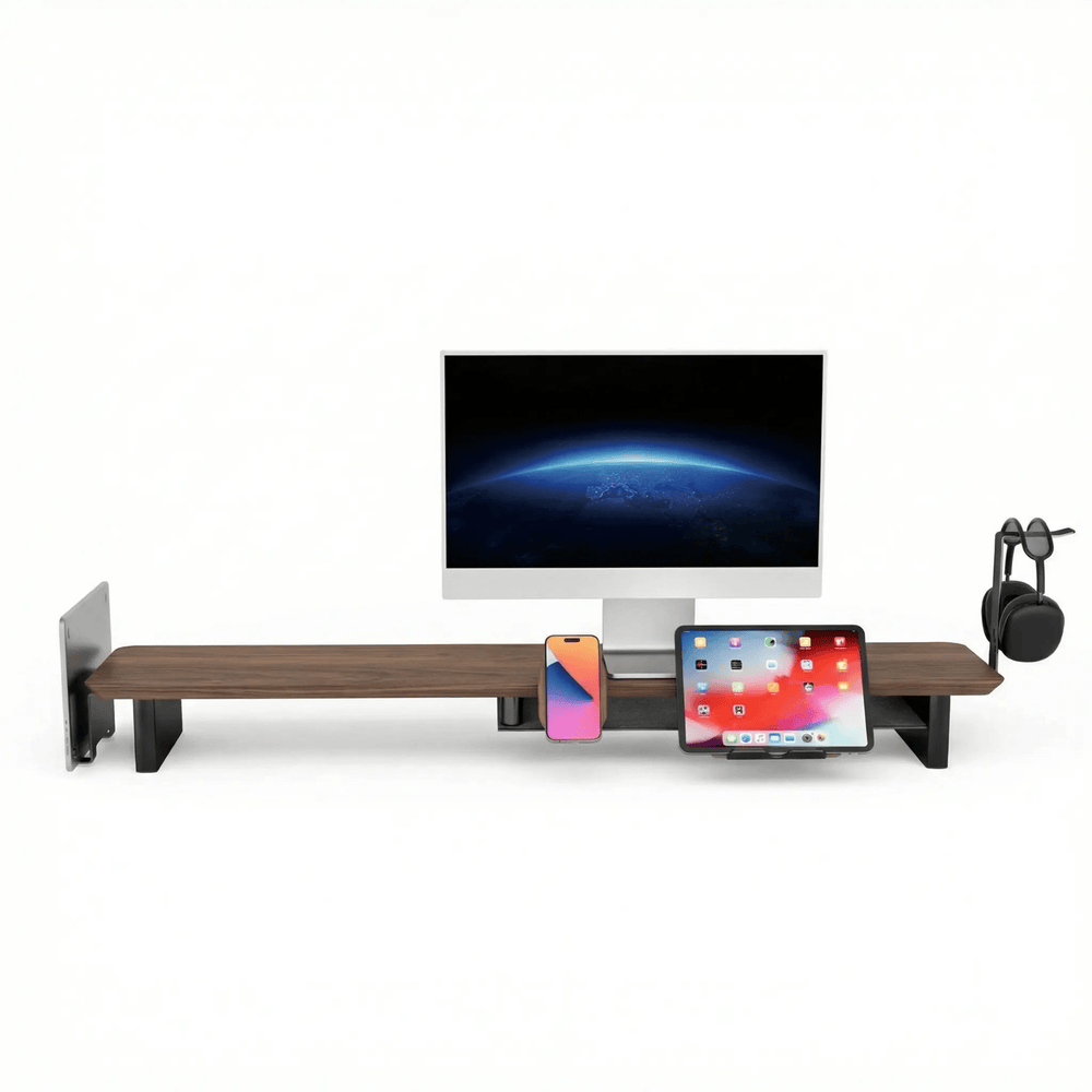 Balíček: stojan na monitor z ořechového dřeva + MagSafe nabíječka + stojan na notebook + stojan na tablet + držák na sluchátka