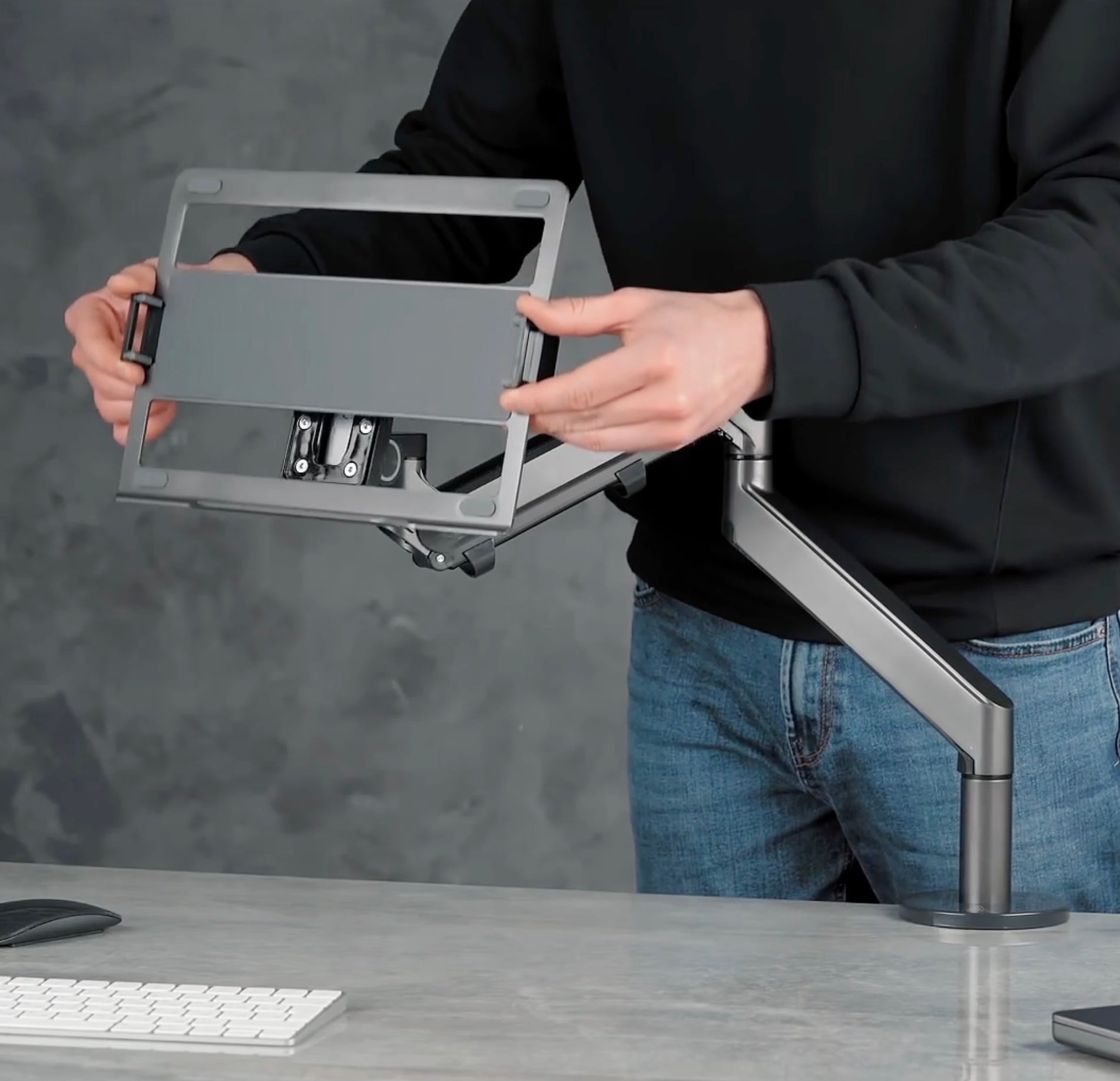 Alberenz® Laptoparm Gasveer - Donkergrijs