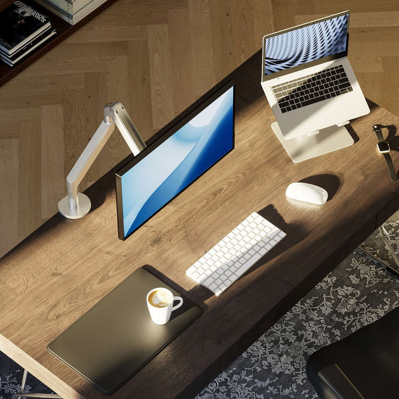 Alberenz® Enkele Monitorarm Gasveer Zilver