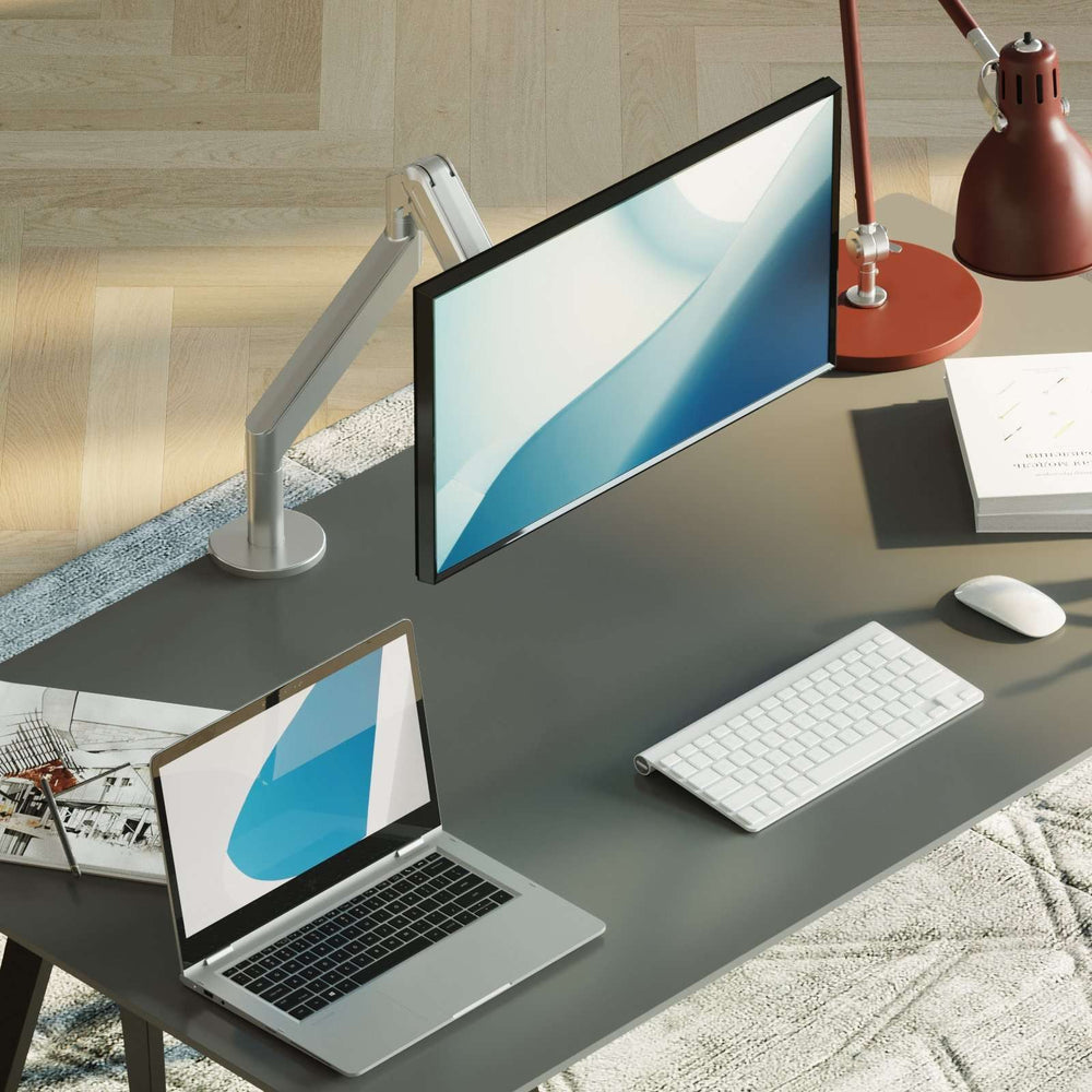 Alberenz® Enkele Monitorarm Gasveer Zilver